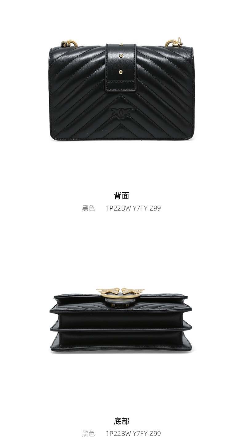 商品PINKO|品高21秋冬新款女士羊皮mini车缝线小香风飞鸟燕子包,价格¥1658,第5张图片详细描述
