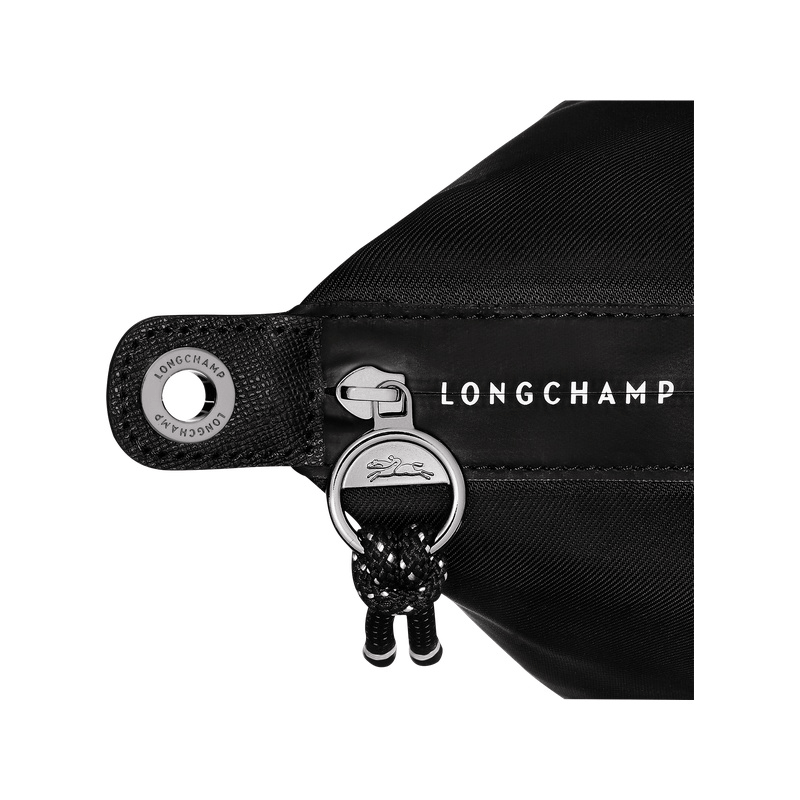 商品Longchamp|【现货速发】LONGCHAMP/珑骧 女士黑色帆布银色五金按扣拉链开合可调节肩带可斜挎小号手提包,价格¥1819,第26张图片详细描述