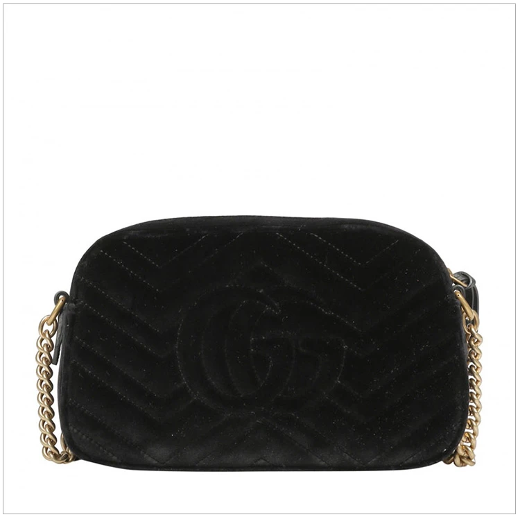 商品Gucci|GUCCI 古驰 女士黑色天鹅绒单肩挎包 447632-9QIBT-1000,价格¥9086,第5张图片详细描述