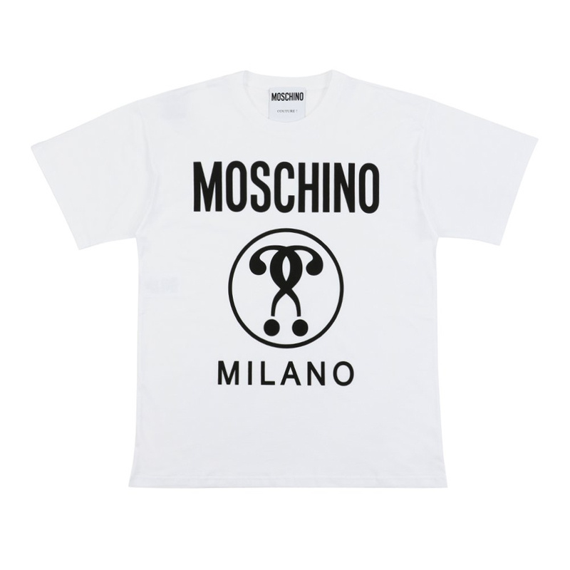 商品Moschino|MOSCHINO 女士白色双问号印花短袖T恤 EA0711-5540-1001,价格¥1199,第3张图片详细描述