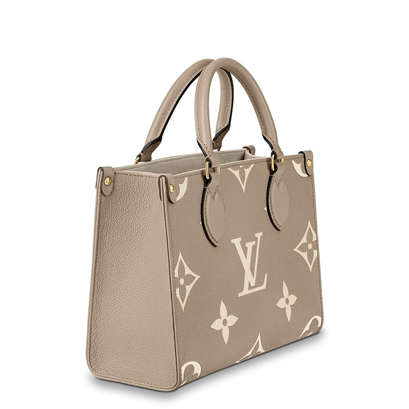 商品Louis Vuitton|预售十天 Louis Vuitton/路易威登 经典款ONTHEGO系列 女士小号大象灰/奶白色双色老花压纹粒面皮革单肩手提托特包M45779,价格¥23276,第5张图片详细描述