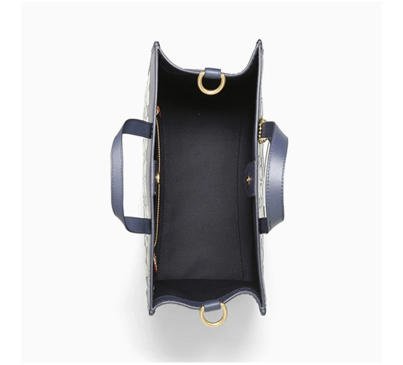 商品Coach|Coach(专柜) 女士海军蓝色标志性提花手提包 C3282B4SHG,价格¥2085,第7张图片详细描述