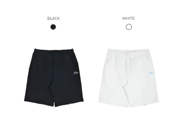 商品Evisu|【享贝家】（国内现货-QD）Evisu 福神 水波纹图案休闲宽松短裤 黑色 EU2UZP705BK,价格¥253,第1张图片详细描述