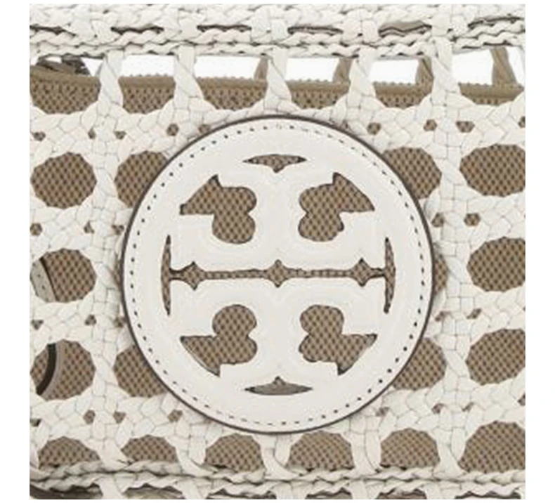 商品[国内直发] Tory Burch|TORY BURCH 女士PERRY系列象牙白双T Logo皮革镂空编织单肩斜挎包 81014-104,价格¥2920,第8张图片详细描述