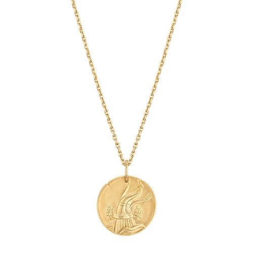 商品Van Cleef & Arpels| Van Cleef & Arpels/梵克雅宝 新款Zodiaque十二星座系列 18K金黄金Aquarii水瓶座徽章圆形吊坠VCARP7SU00,价格¥20307,第4张图片详细描述