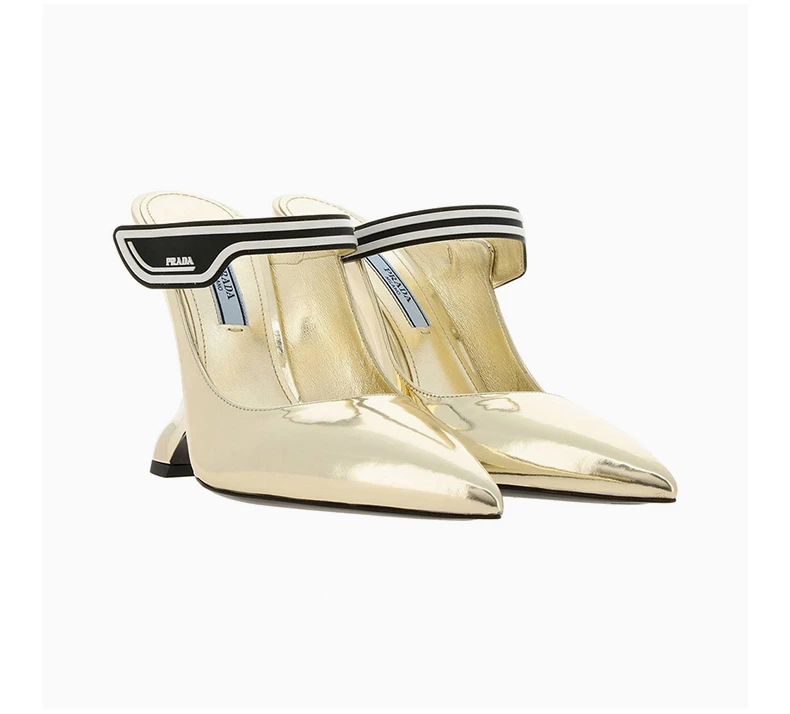 商品Prada|PRADA 女士金色皮革高跟鞋 1I464L-3AU1-F0846,价格¥3835,第5张图片详细描述