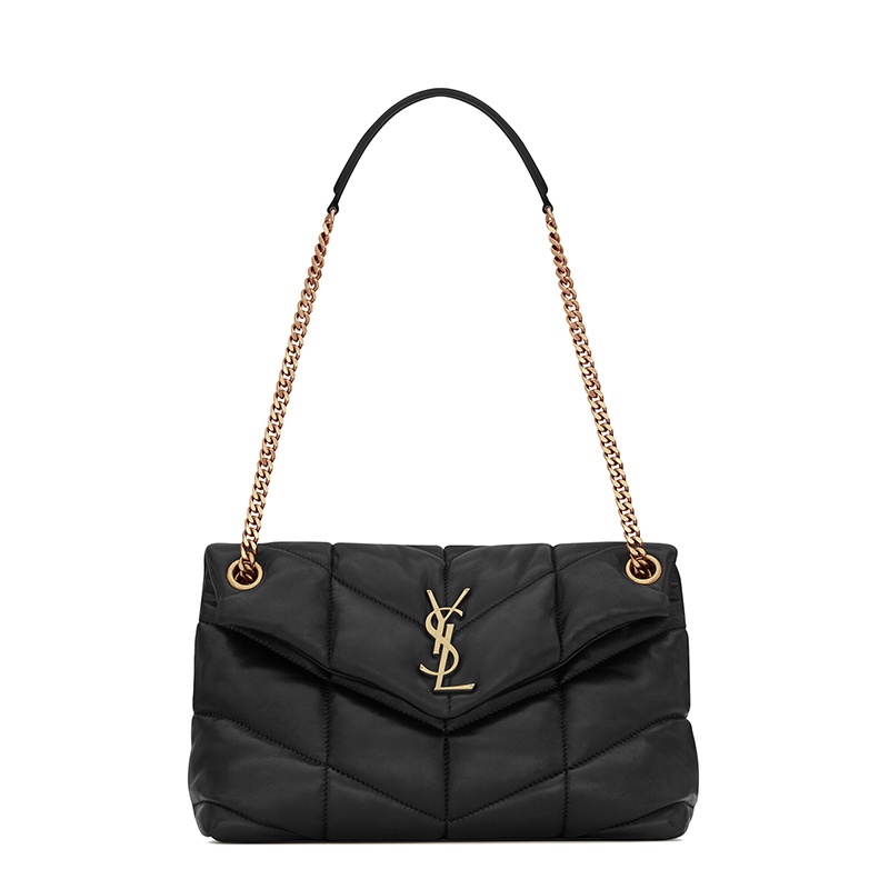 商品Yves Saint Laurent|SAINT LAURENT PARIS/圣罗兰 秋冬新款 PUFFER系列 女士小号黑色绗缝小羊皮金扣链条斜挎单肩包5774761EL071000,价格¥19636,第2张图片详细描述