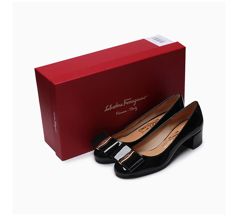 商品Salvatore Ferragamo|SALVATORE FERRAGAMO 黑色女士中跟鞋 0660862,价格¥2387,第8张图片详细描述