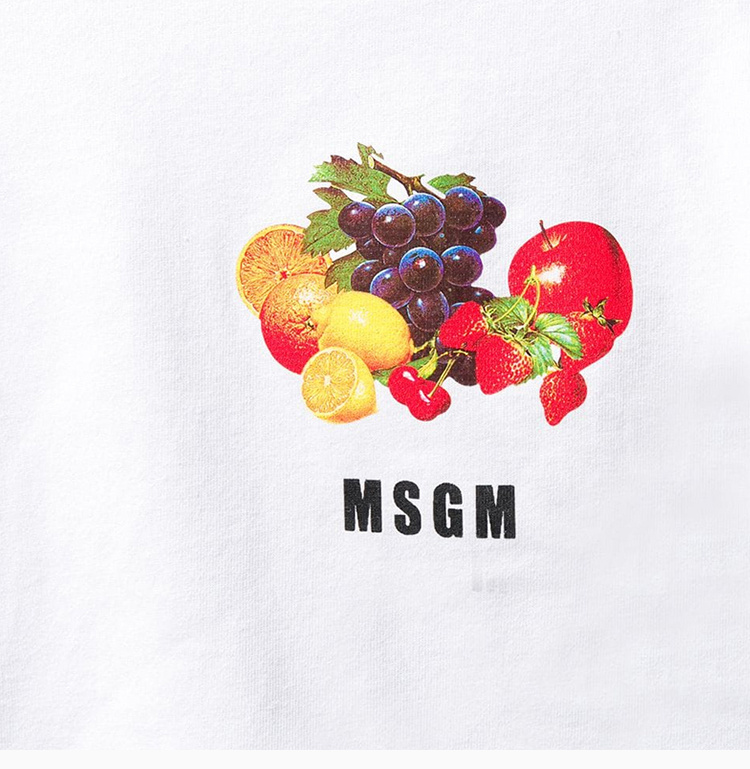 商品MSGM|MSGM  女士棉质字母印花圆领短袖T恤 2641MDM173-5298-01,价格¥625,第9张图片详细描述