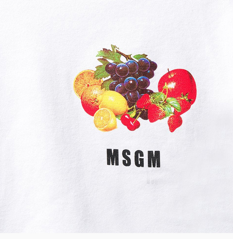 商品MSGM|MSGM 女士棉质字母印花圆领短袖T恤 2641MDM173-5298-01,价格¥625,第9张图片详细描述