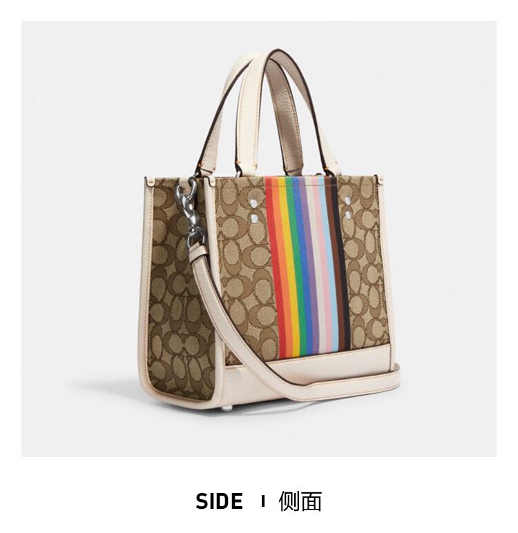 商品[国内直发] Coach|COACH/蔻驰 小号女士织物配皮单肩手提托特包 CJ576SVOT8 送礼好物,价格¥2126,第6张图片详细描述