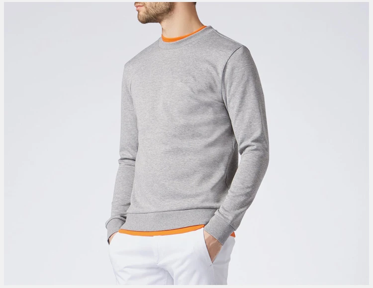 商品Hugo Boss|Hugo Boss 雨果博斯 男士纯色棉质混纺刺绣BOSS胸标圆领长袖时尚休闲卫衣 SALBO1-4333-059,价格¥718,第8张图片详细描述