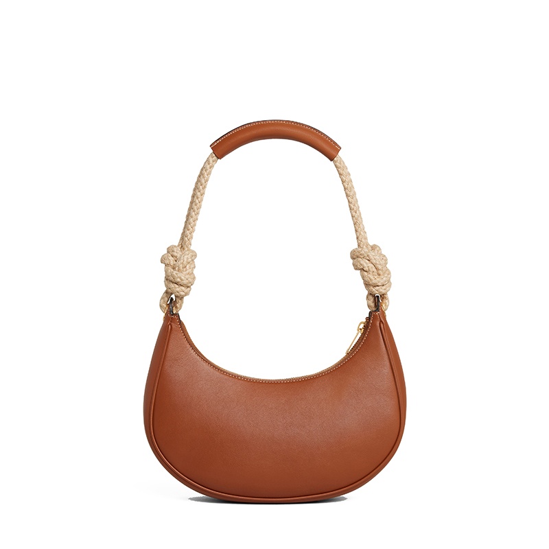 商品Celine|CELINE/赛琳 22新款AVA系列 女士棕色光滑小牛皮配绳质肩带单肩手提包 199393DGQ.04LU,价格¥13174,第6张图片详细描述