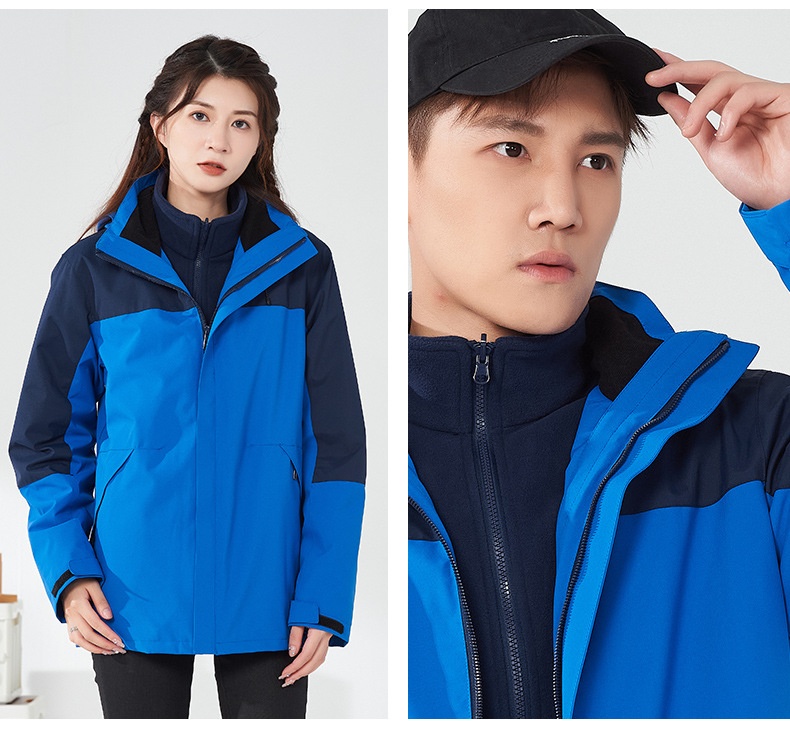 商品[国内直发] GLENVINTEN|2023新款户外冲锋衣三合一单层春夏两件套男女同款软壳防风登山服套装,价格¥370,第19张图片详细描述