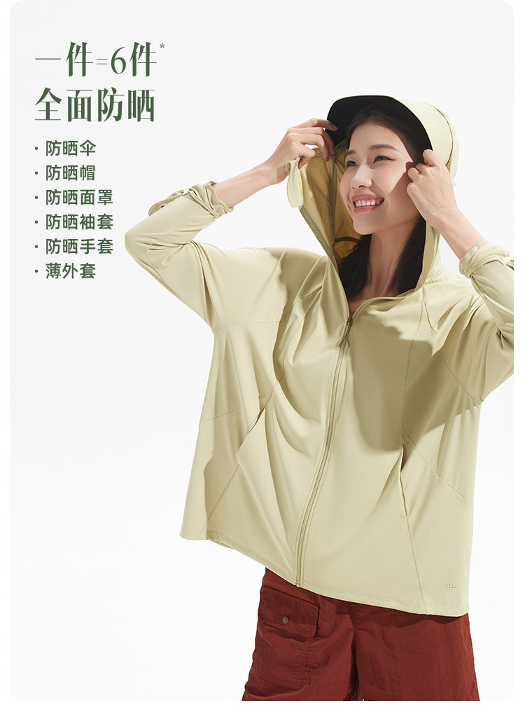 商品[国内直发] Beneunder|蕉下防晒衣AL116指尖女夏防紫外线户外凉感原纱透气中长款防晒服,价格¥349,第19张图片详细描述