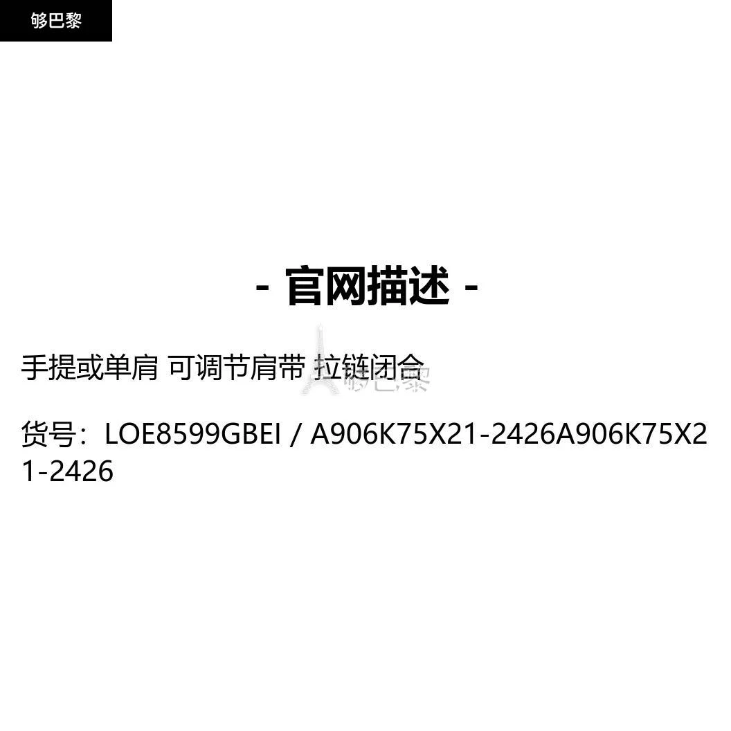 商品Loewe|【特惠8.7折】包邮包税【预售7天发货】 LOEWE罗意威 女士 手提包 Cubi Anagram 小号手提包  A906K75X21-2426 LOE8599GBEI,价格¥8886,第2张图片详细描述