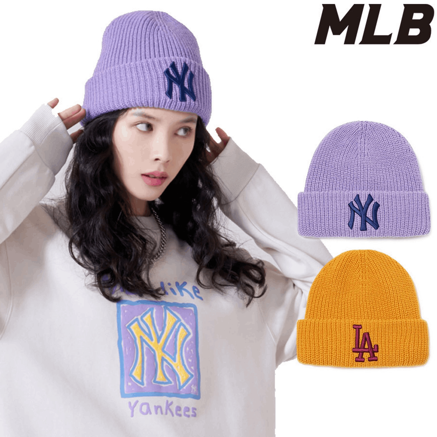 商品MLB|【Brilliant|包邮包税】MLB 美联棒 秋冬时尚 针织 毛线帽 多色 NY标 3ABNM0716,价格¥188,第8张图片详细描述