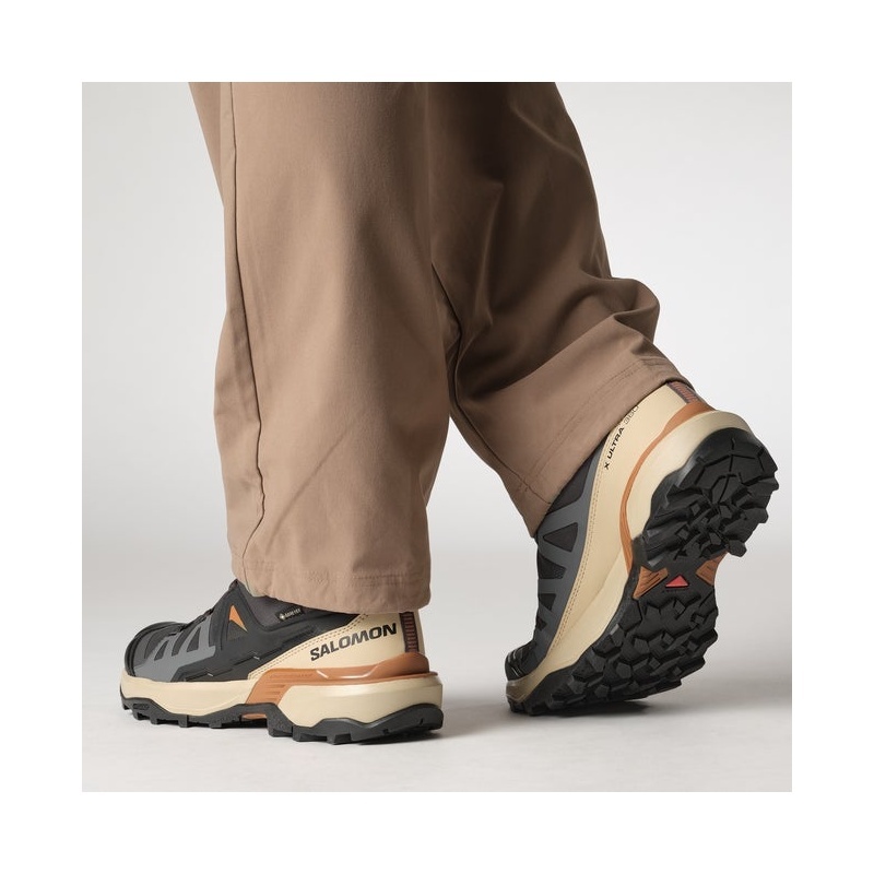 商品Salomon|Salomon萨洛蒙 X ULTRA 360 GORE-TEX系列男士深灰色/米色/焦糖棕纺织登山鞋,价格¥1342,第5张图片详细描述