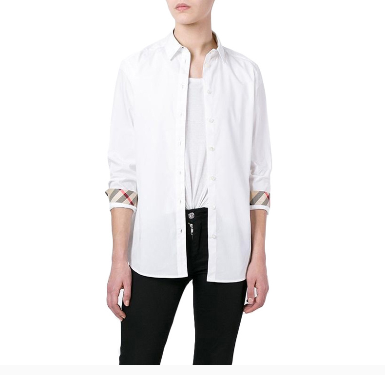 商品Burberry|Burberry 博柏利 白色纯棉女士衬衫 3968141,价格¥1200,第10张图片详细描述