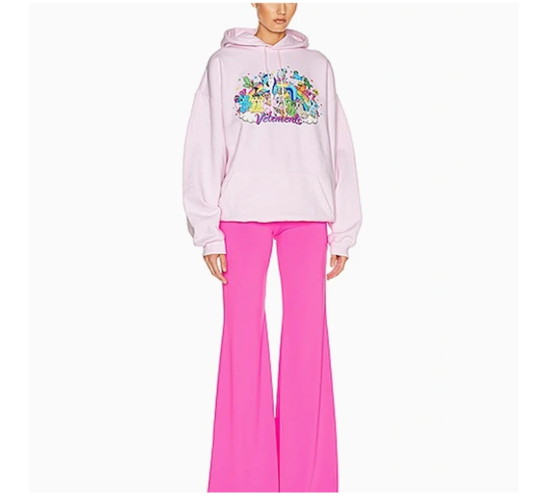 商品Vetements|VETEMENTS 女士粉色印花棉质连帽卫衣 WAH20TR403-PINK,价格¥3201,第7张图片详细描述