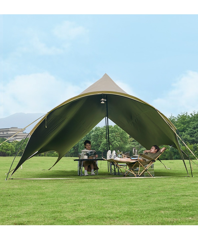 商品[国内直发] MobiGarden|黑胶天幕户外露营防雨防紫外线大空间遮阳棚蝶形牛津观庭,价格¥951,第47张图片详细描述