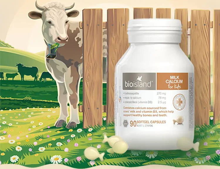商品Bioisland|澳洲Bio Island/佰澳朗德 天然液体乳钙 90粒,价格¥148,第1张图片详细描述