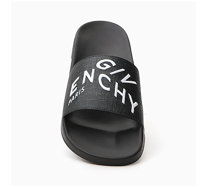 商品Givenchy|GIVENCHY 纪梵希 男士黑色棉质包脚拖鞋 BH300YH0QB-004,价格¥2041,第7张图片详细描述