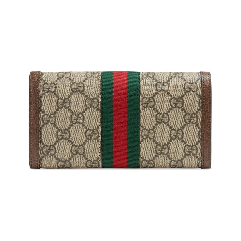 商品Gucci|GUCCI/古驰 Ophidia女士棕色帆布双G按扣钱包 523153 96IWG 8745,价格¥5039,第4张图片详细描述