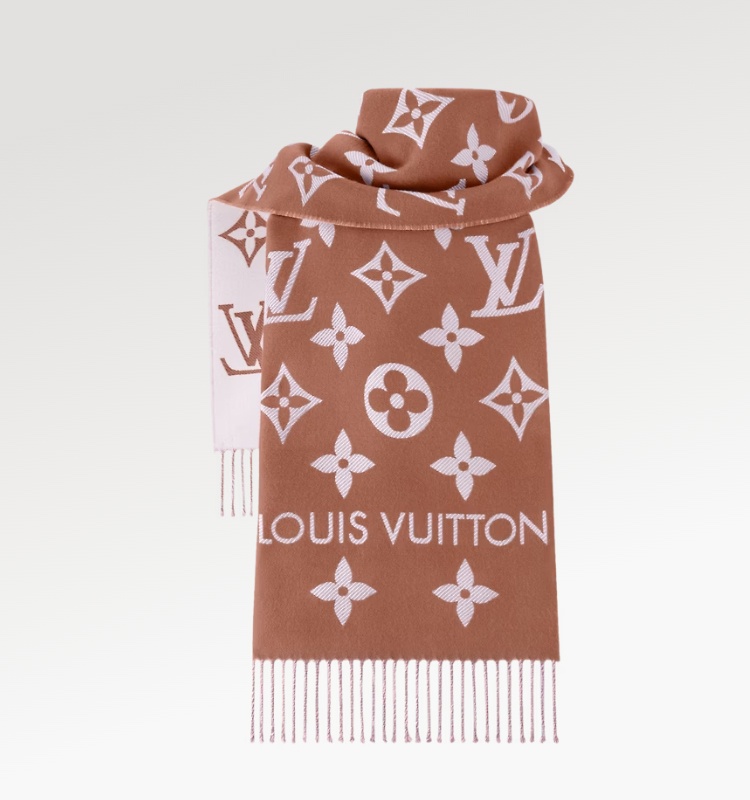 商品Louis Vuitton|Louis Vuitton 路易威登浅褐色羊毛提花织纹围巾M78935,价格¥5990,第2张图片详细描述