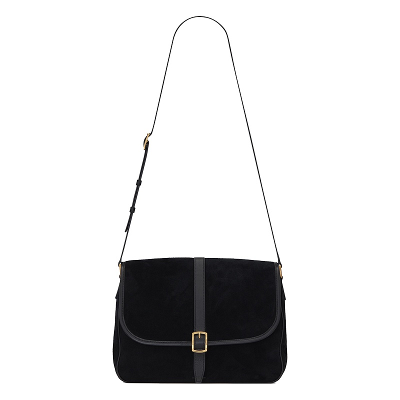 商品Yves Saint Laurent|SAINT LAURENT PARIS/圣罗兰 新款SORBONNE系列 黑色复古绒面革和皮革翻盖斜跨单肩包 6347910UDZW1000,价格¥13417,第2张图片详细描述