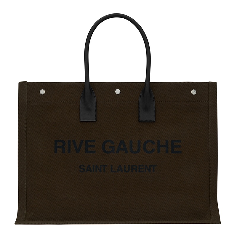 商品Yves Saint Laurent|SAINT LAURENT PARIS/圣罗兰 YSL RIVE GAUCHE系列 男女通用卡奇色印花帆布和皮革ysl印花三按扣手提斜挎单肩包50941596N9E2463,价格¥12110,第2张图片详细描述