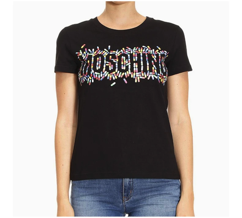 商品Moschino|MOSCHINO 黑色女士T恤 07024140-1555,价格¥954,第5张图片详细描述