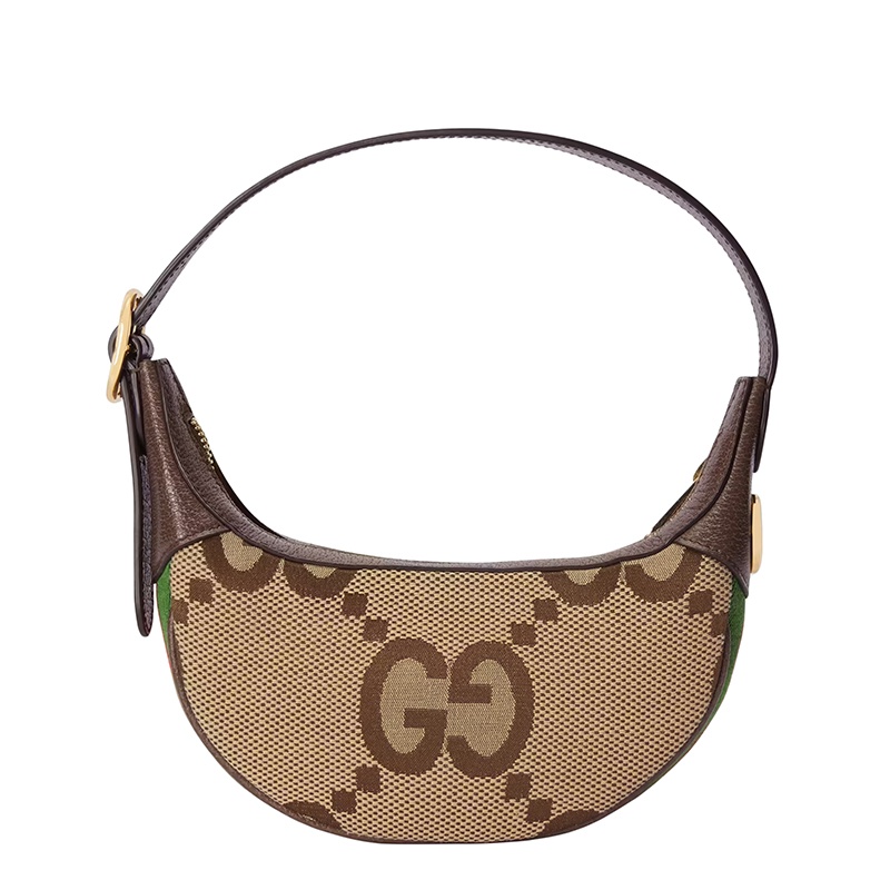 商品Gucci|GUCCI/古驰 22春夏新款Ophidia系列 女士迷你驼色乌木色超级老花帆布红绿织带腋下单肩包658551UKMDG2570,价格¥7297,第4张图片详细描述