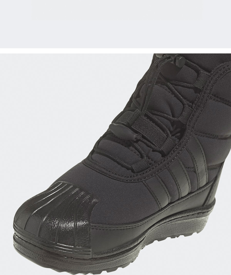 商品Adidas|【Brilliant|包邮包税】阿迪达斯 SUPERSTAR 360 BOOT 儿童  靴子 棉靴  ID9723 CBLACK/CBLACK/CBLACK,价格¥745,第5张图片详细描述