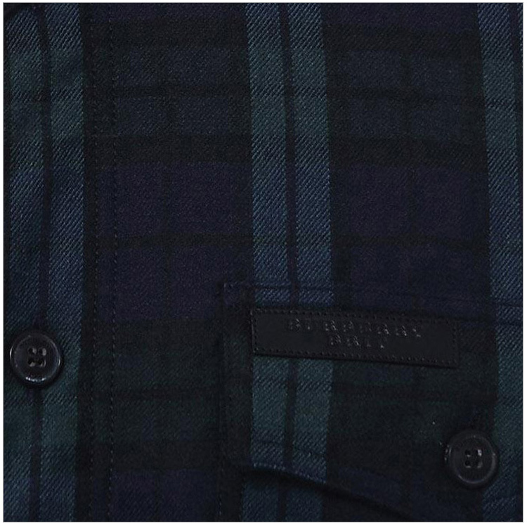 商品[国内直发] Burberry|Burberry 博柏利 男士格纹蓝绿格纹羊毛混纺长袖衬衫 3947508,价格¥2526,第7张图片详细描述