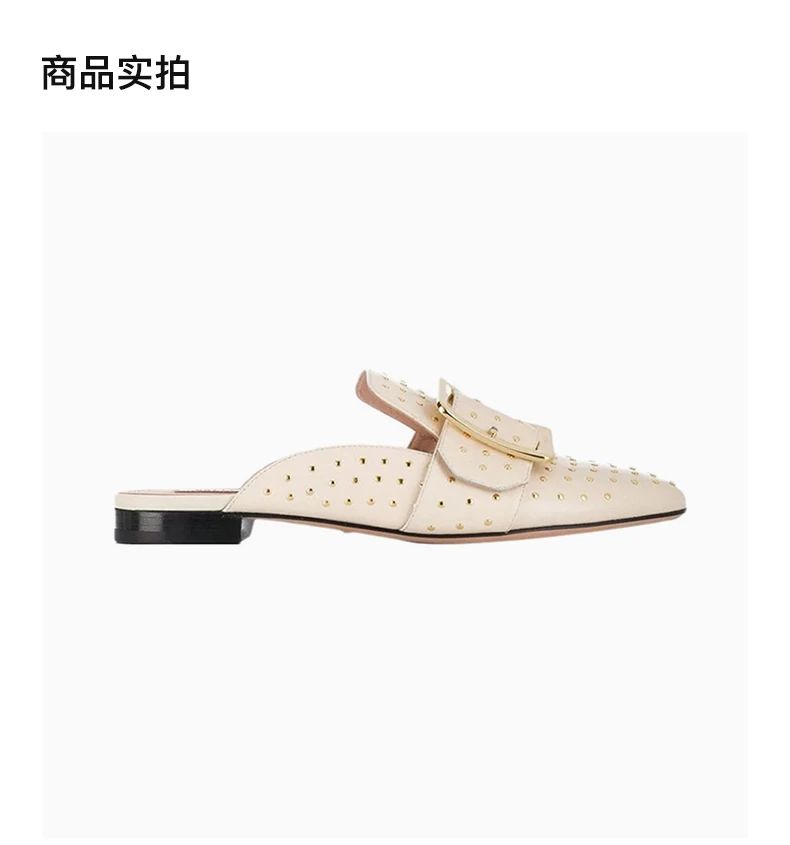 商品Bally|BALLY 白色女士包脚平底拖鞋 6230102,价格¥2435,第4张图片详细描述