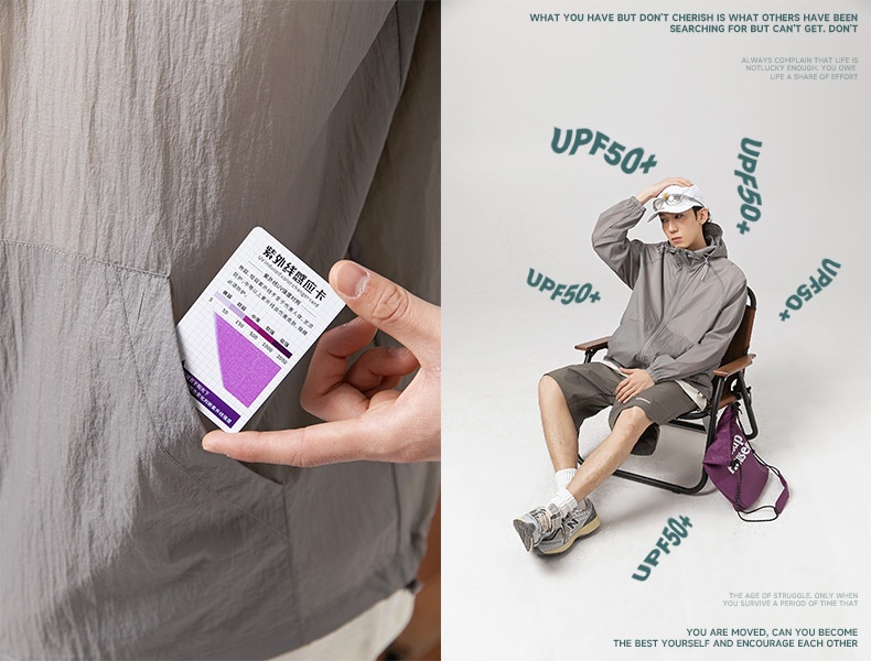 商品[国内直发] GLENVINTEN|UPF50+户外帽檐防晒衣男女夏新款宽松薄款透气防紫外线防晒服外套,价格¥223,第1张图片详细描述