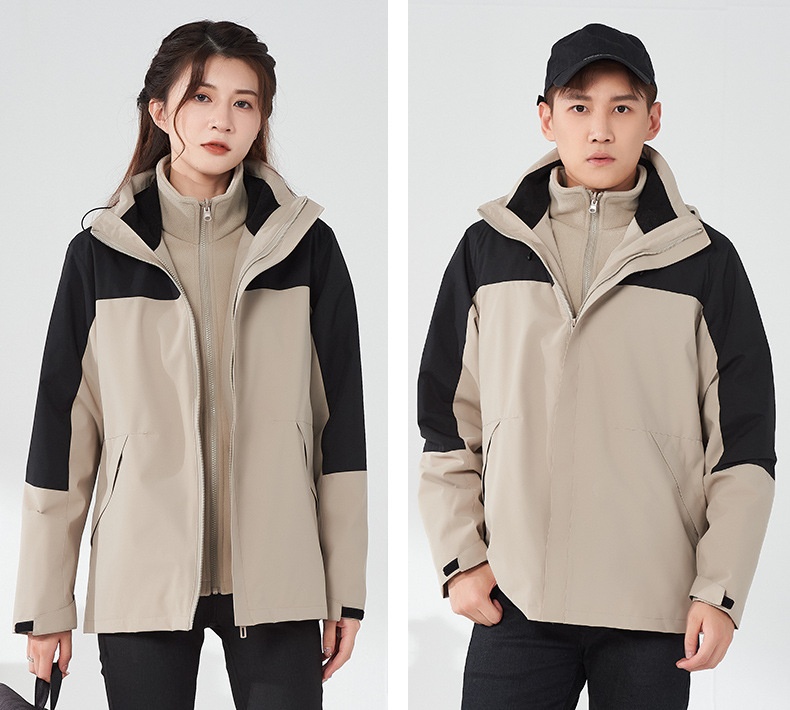 商品[国内直发] GLENVINTEN|2023新款户外冲锋衣三合一单层春夏两件套男女同款软壳防风登山服套装,价格¥370,第17张图片详细描述