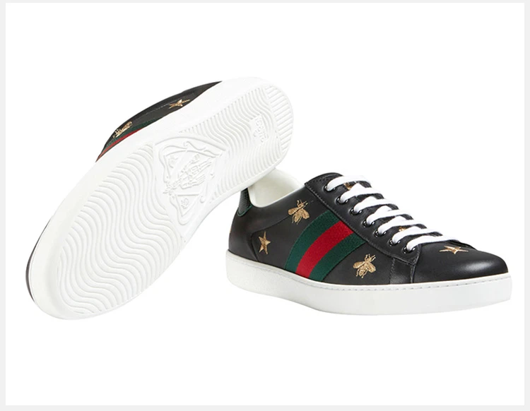 商品Gucci|GUCCI 古驰 黑色皮革男士休闲/运动鞋 386750-A38F0-1079,价格¥4946,第5张图片详细描述