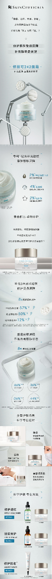 商品SkinCeuticals|Skinceuticals 修丽可 242神经酰胺皮脂膜修护霜 48ml 美国进口 敏感肌滋润舒缓平衡 ,价格¥835,第1张图片详细描述