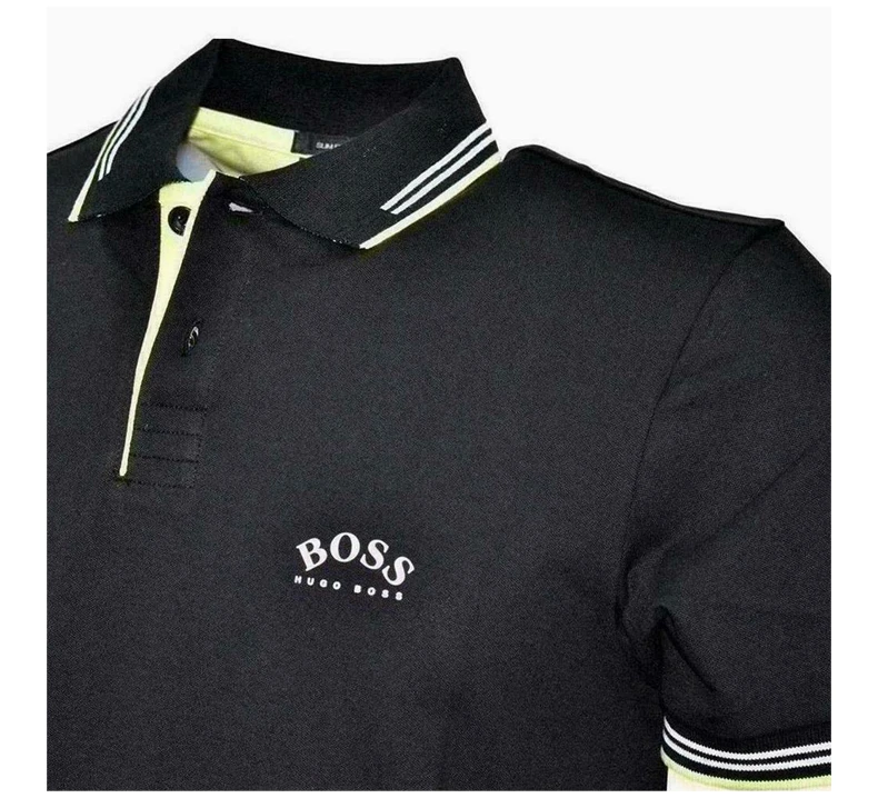 商品Hugo Boss|HUGO BOSS 男士黑色POLO衫 PAULCURVED-50412675-003,价格¥711,第5张图片详细描述