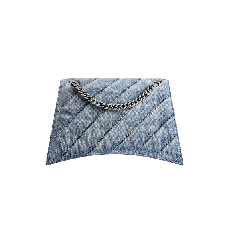 商品Balenciaga|巴黎世家 女士中号蓝色绗缝牛仔布单肩链条包,价格¥18376,第4张图片详细描述