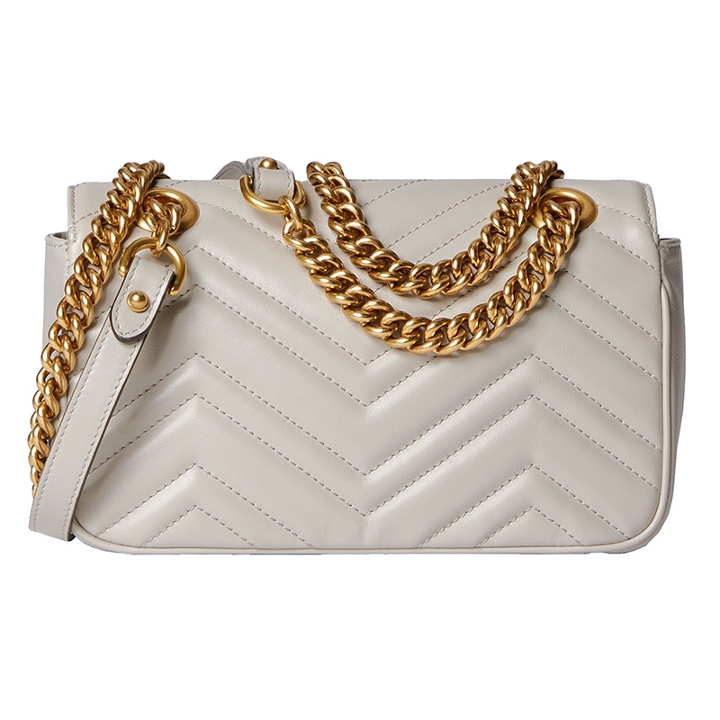 商品Gucci|古驰 马蒙系列女士迷你浅灰色人纹绗缝皮革单肩包 ‎446744AABZC1712,价格¥16705,第12张图片详细描述