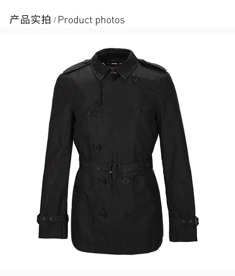 商品Burberry|Burberry 博柏利 黑色男士风衣 3914967,价格¥5015,第12张图片详细描述