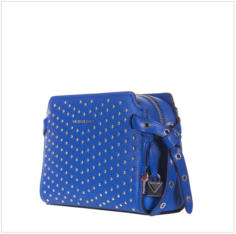 商品[国内直发] Michael Kors|Michael Kors 迈克高仕 女士皮革绒蓝色斜挎包 30H7SZKM2I-ELCTRIC-BLUE,价格¥927,第4张图片详细描述