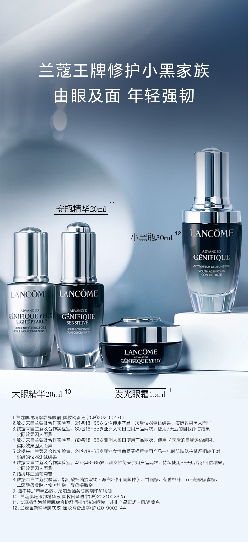 商品Lancôme|兰蔻小黑瓶发光眼霜淡化细纹肌底精华凝霜紧致抗皱黑眼圈新款15ml,价格¥270,第7张图片详细描述