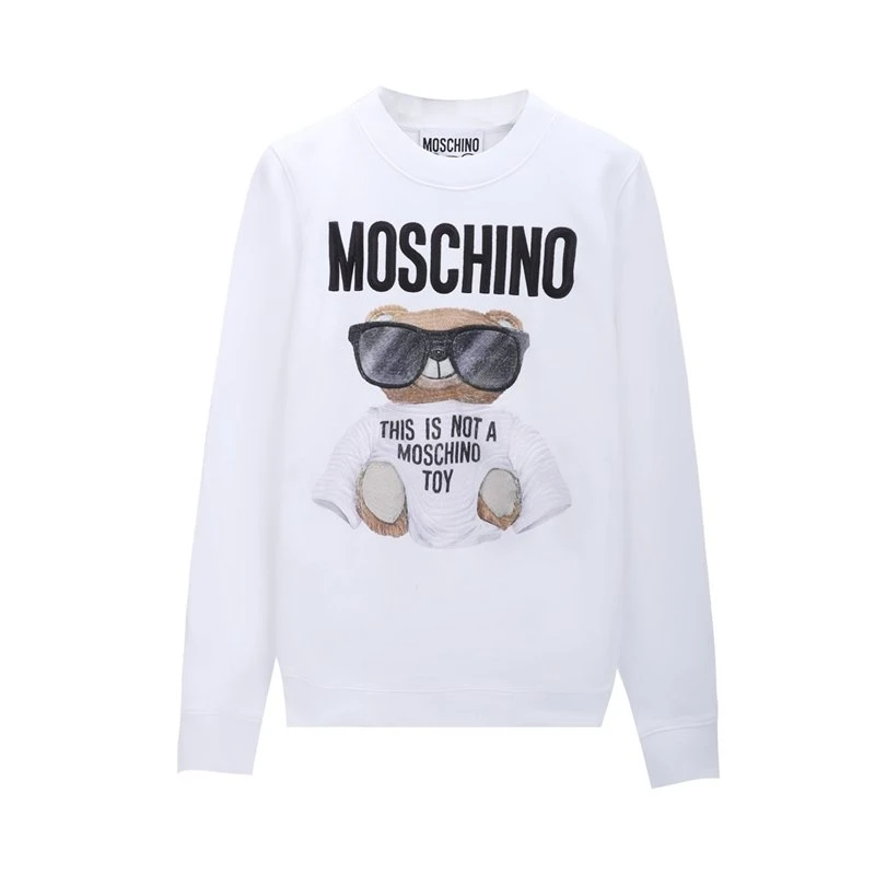 商品[国内直发] Moschino|MOSCHINO 女士白色棉质眼镜小熊印花圆领卫衣 V1708-5527-1001,价格¥3872,第1张图片详细描述