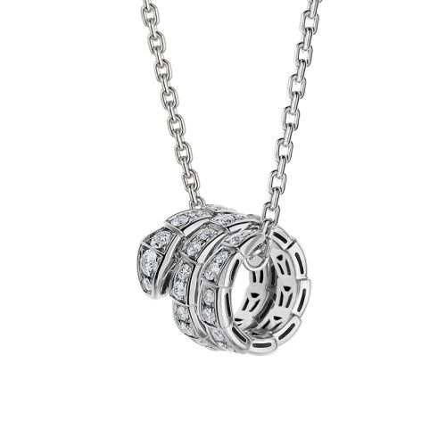 商品BVLGARI|  BVLGARI/宝格丽 SERPENTI SCAGLIE系列 18K金白金镶有密钉钻石Viper项链 357796,价格¥75858,第2张图片详细描述