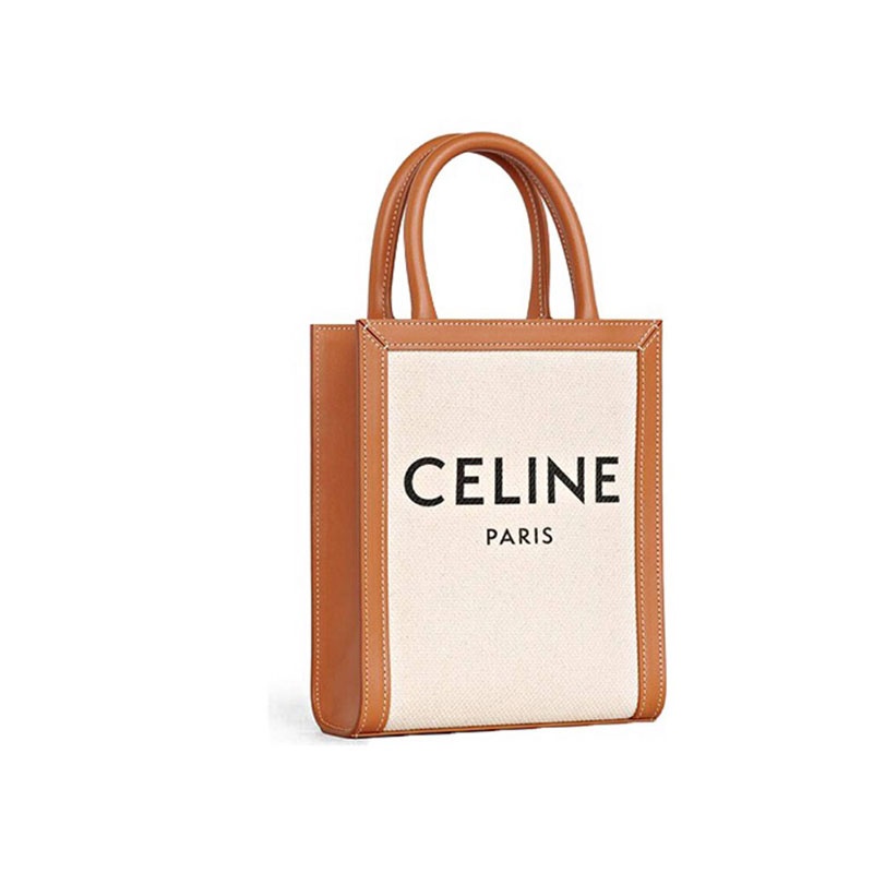 商品Celine|【国内直发已中检】celine赛琳女包单肩包竖款琴谱托特包迷你款黄棕色 ,价格¥5919,第3张图片详细描述