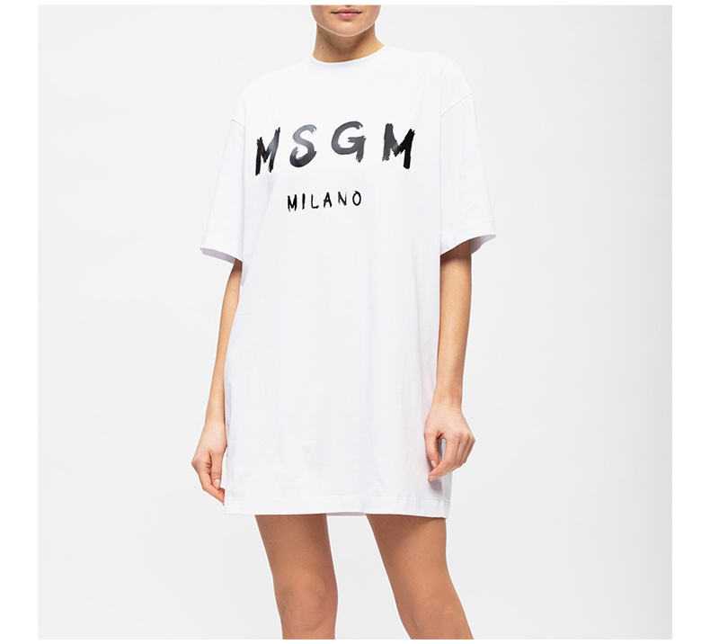 商品MSGM|MSGM 女士白色印花棉质短袖T恤 3041MDA68-217298-01,价格¥608,第10张图片详细描述